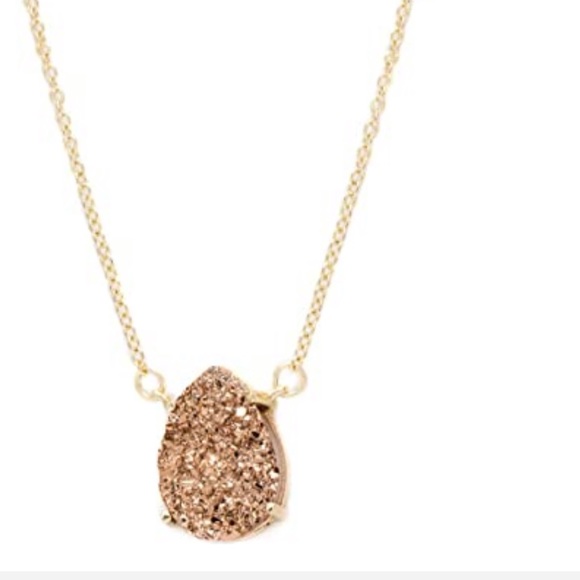 Gold Plated Rose Gold Druzy Necklace & Earring Set - Picture 3 of 3